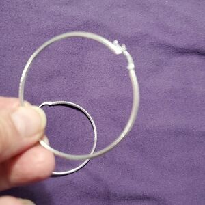 NWOT 2 inch sterling silver hoop pierced earings.